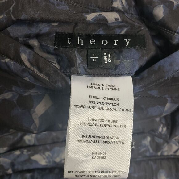 Theory Vest Men's Large Black Camo Light Puffer Reversible Turco BQ Quilted - Picture 8 of 9